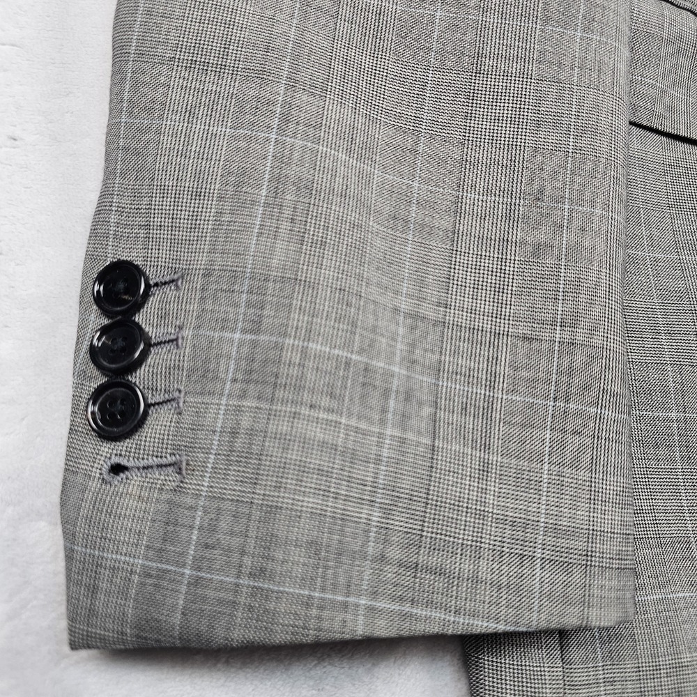 Indochino Suit Mens Sz 42R Pants 34x31 Houndstooth Glen Plaid Check 100% Wool - Picture 4 of 16